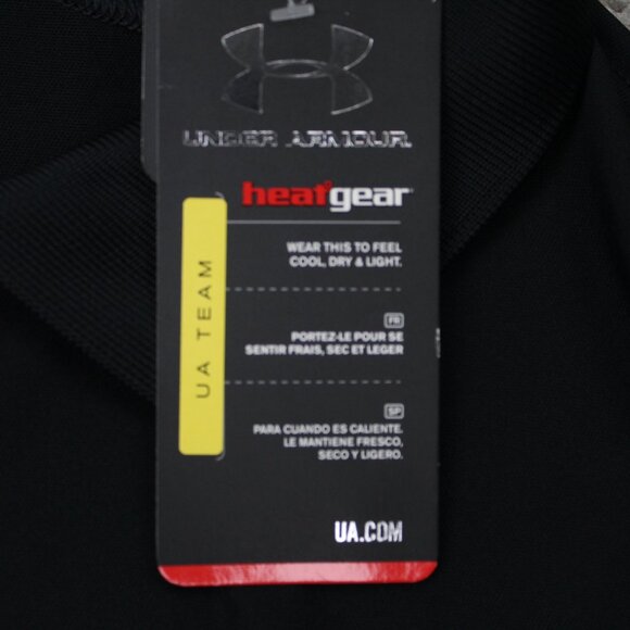 Under Armour Polo Shirt NWT Mens Large Black Heatgear Loose Fit Obama Care Logo - Picture 5 of 14